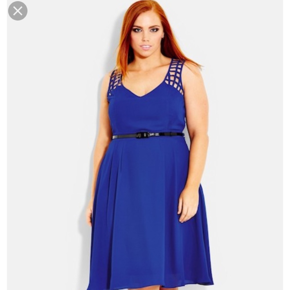 City Chic Blue Dress Size M (18)