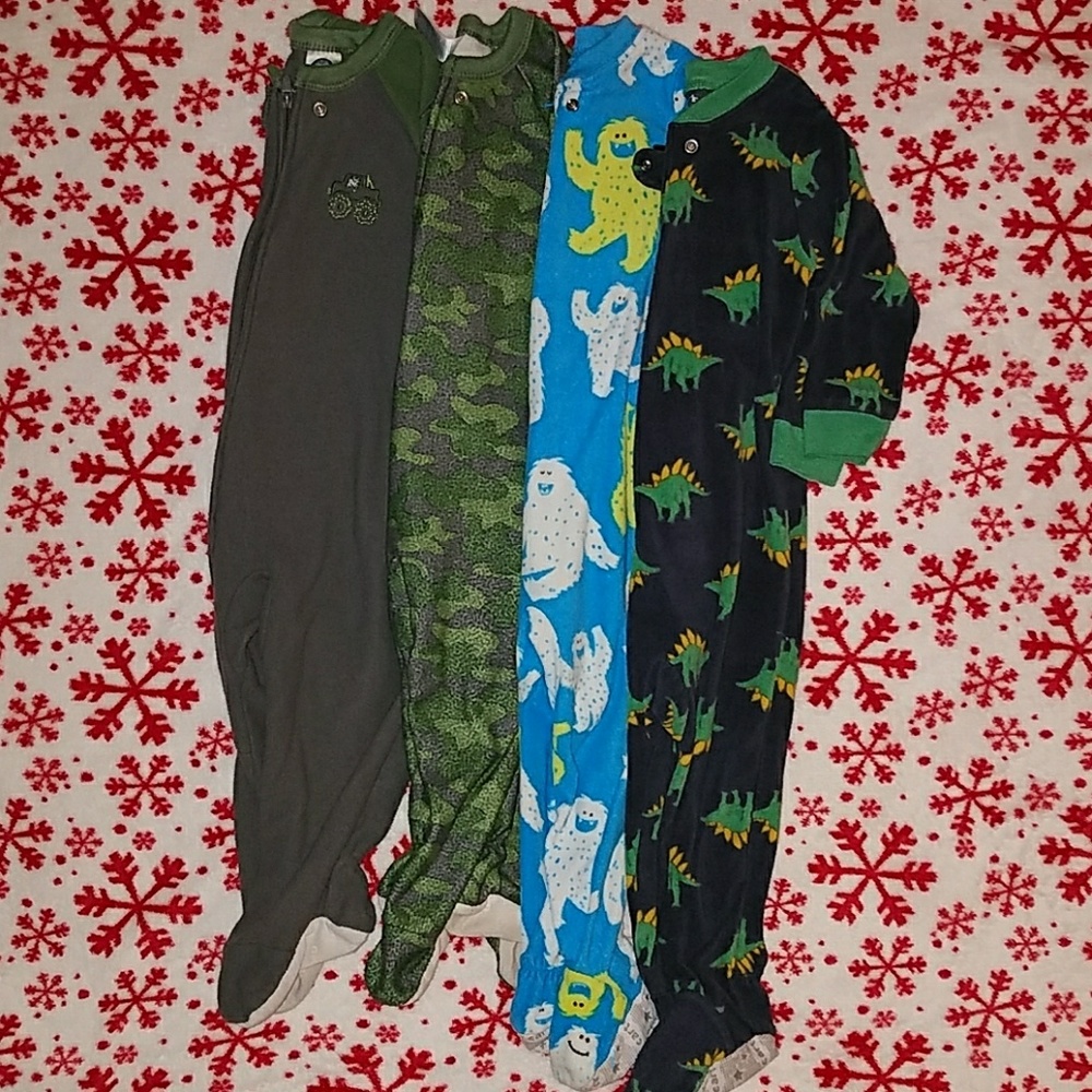 Lot of boys 18 month warm zip up jammies