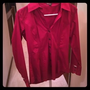 Red button down