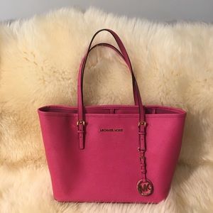 Michael Kors Raspberry Saffiano Leather Tote