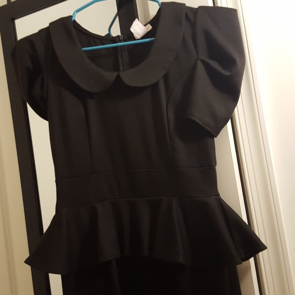 MadMen Style Black Peplum Dress