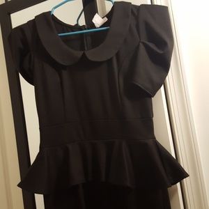 MadMen Style Black Peplum Dress