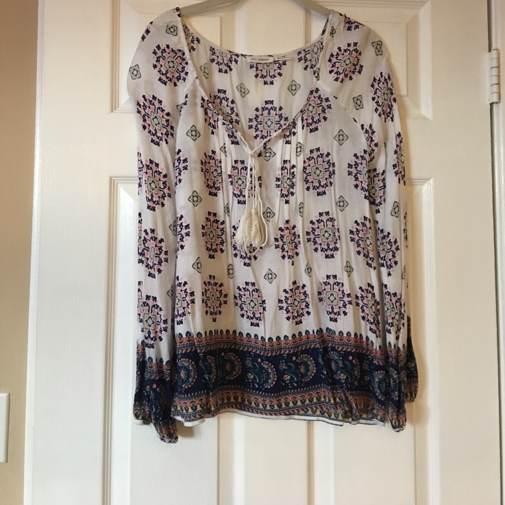 Boho chic long sleeve blouse
