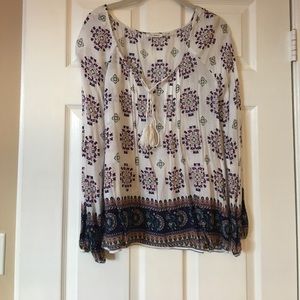 Boho chic long sleeve blouse