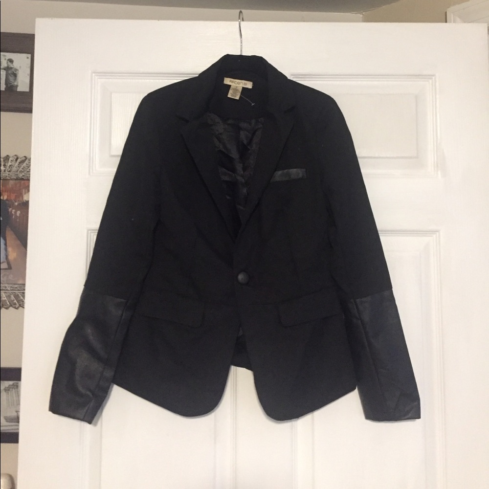 Black blazer with leather arms