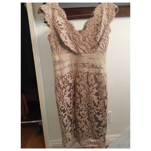 Taupe lace dress size 6 petite