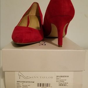 Red Suede Ann Taylor pumps