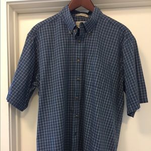 L.L. Bean blue stripped short sleeve casual shirt