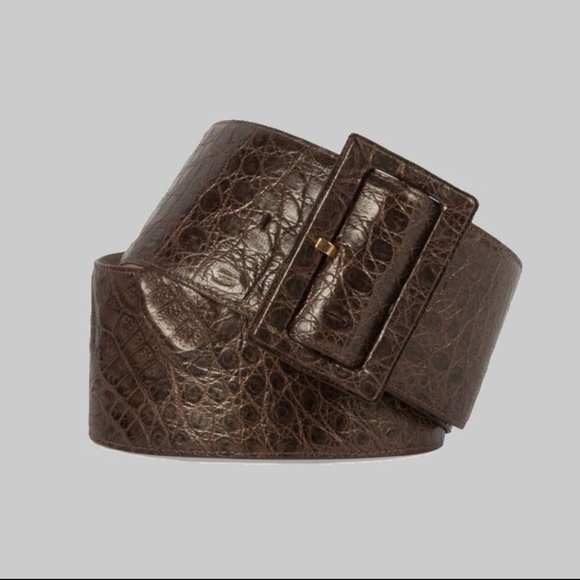 NANCY GONZALEZ Crocodile Belt w /Oversized Buckle