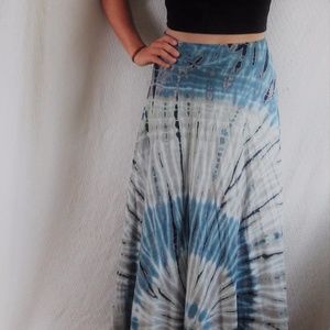Blue Tie-Dye Maxi Skirt Size S/M