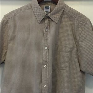 North Face casual shirt sleeve shirt beige striped