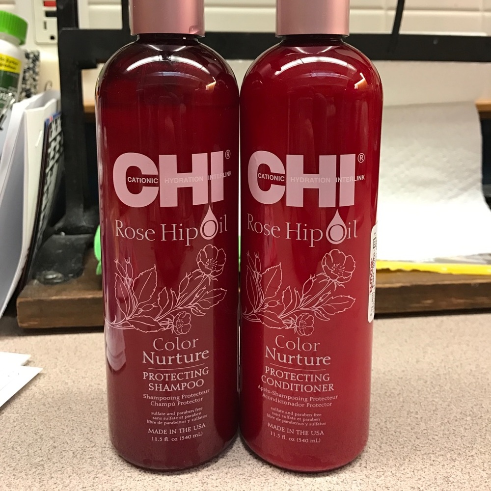 CHI Rose hip oil shampoo and conditioner