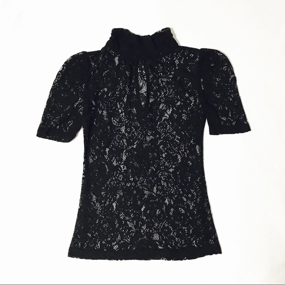 Tops - 🖤Lace Turtleneck Top *LIKE NEW*