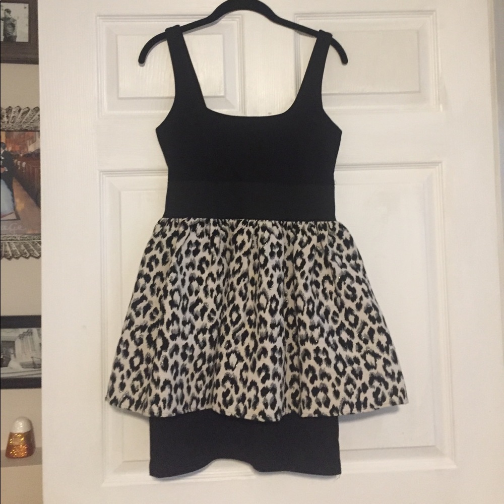 Black and leopard tank dress