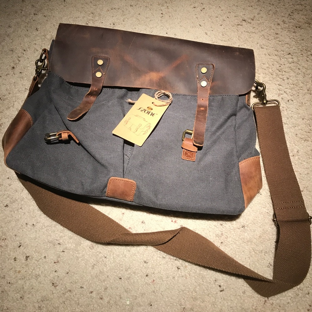 S-Zone Leather Laptop Brief Case