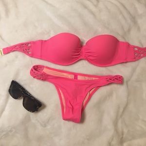 Victoria Secret Bandeau Bikini with Crochet Detail