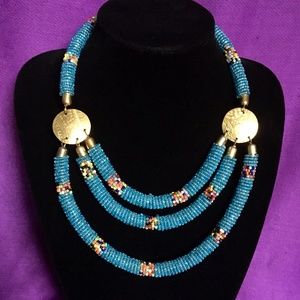Masai style handmade beaded necklace