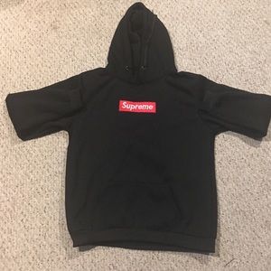 Black Supreme Logo Hoodie - L