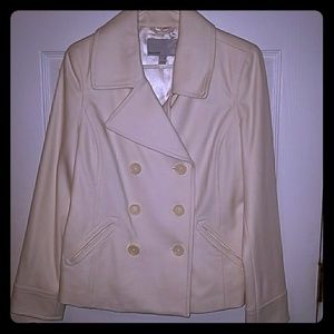 Cream colored peacoat
