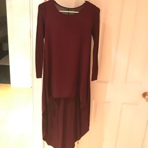 Zara Collection burgundy high low top