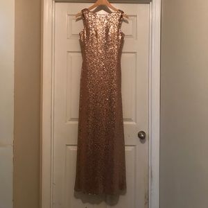 Formal Rose Gold Sequin Dress.
