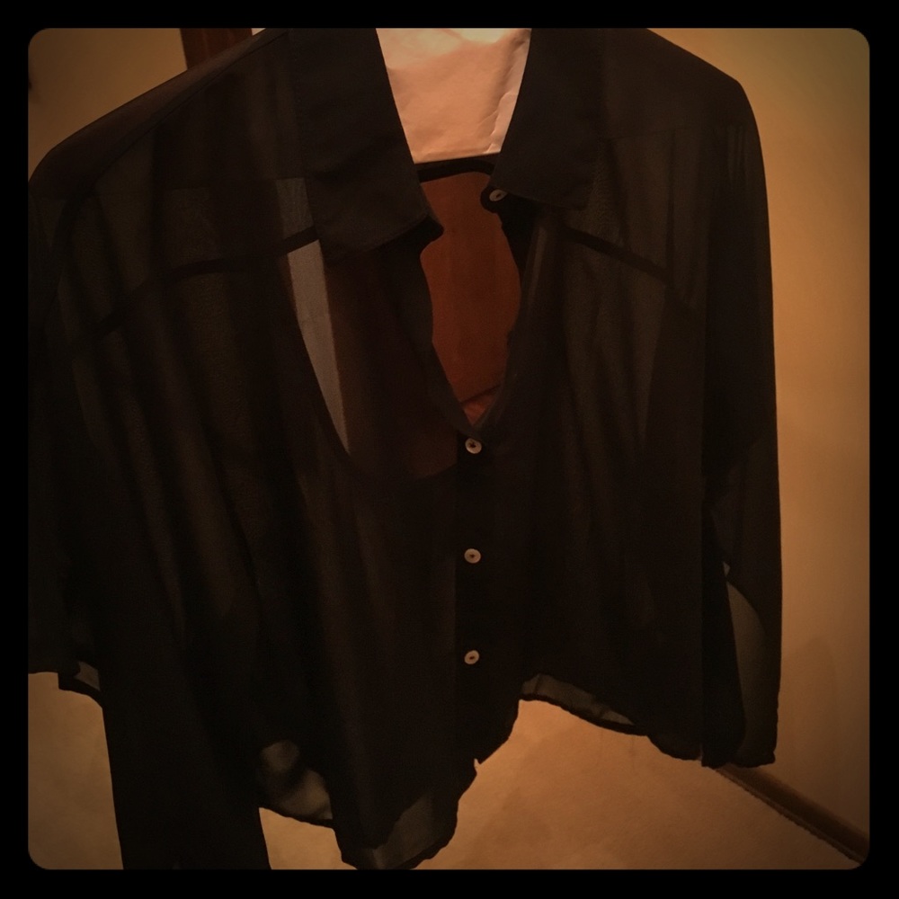Sheer black blouse