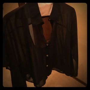 Sheer black blouse