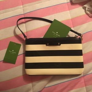 Kate Spade penn valley striped patent wristlet