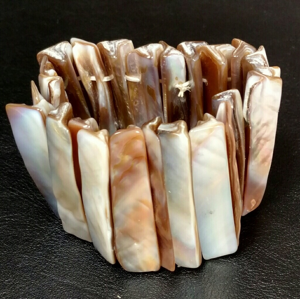 Abalone shell stretch bracelet boho HP!