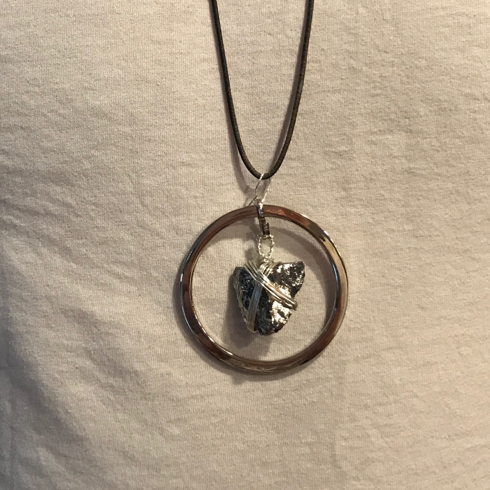 Natural titanium Quartz wrapped in stainless steel