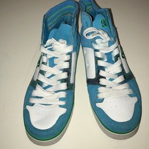 Teal and Green high top Skater Sneakers