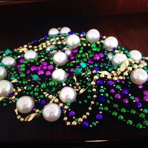 Mardi Gras beads--set of 11