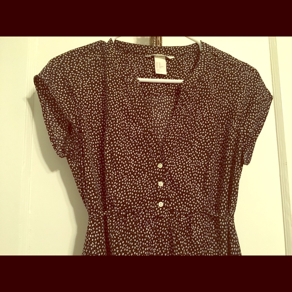 H&M black and white floral maternity dress