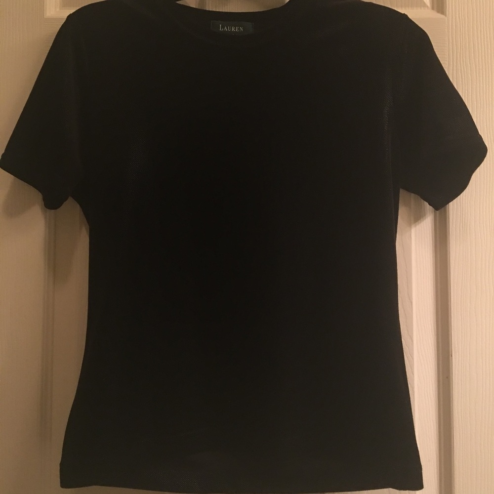 Lauren Ralph Lauren black top, gorgeous sheen