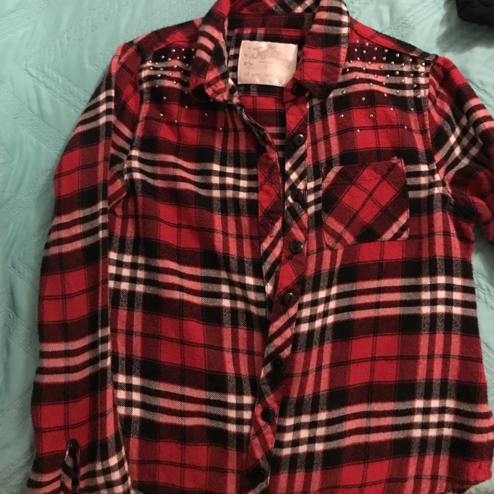 Justice flannel button down