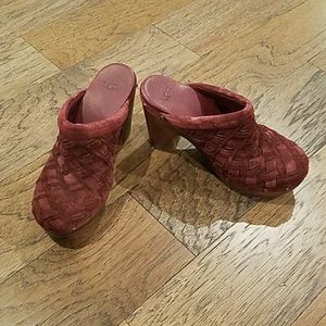 Maroon slip-on Uggs