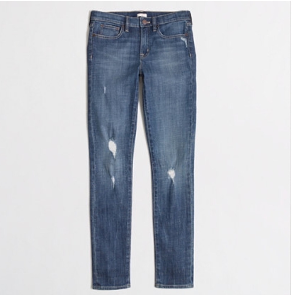 J. Crew Midrise Skinny Distressed Jeans 32x30