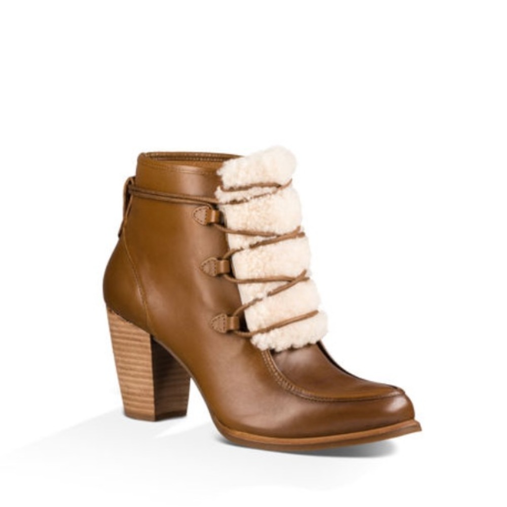 UGG®  Women's Analise Exposed Fur Heel Boots
