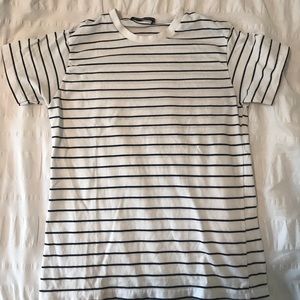 Brandy Melville White & Navy Stripes Shirt