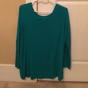 Teal Piko style long sleeve