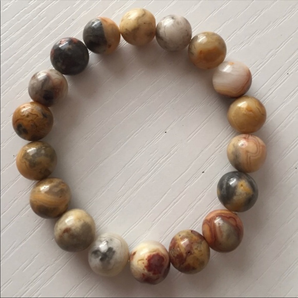 2 - Crazy Lace Agate 10mm beads bracelets