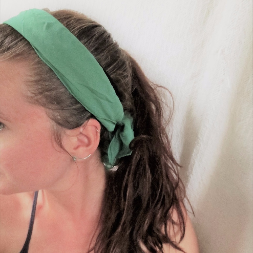 Vintage Green Silk Scarf