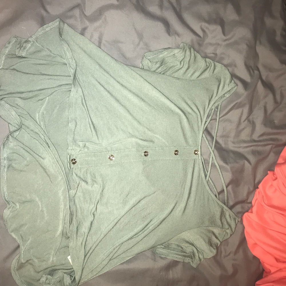 Charlotte Russe Cross Cross Back Button down shirt