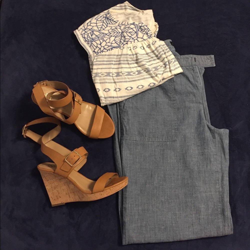 Banana Republic wide leg chambray pants.