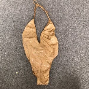 Ocean moon deep v-neck body suit!