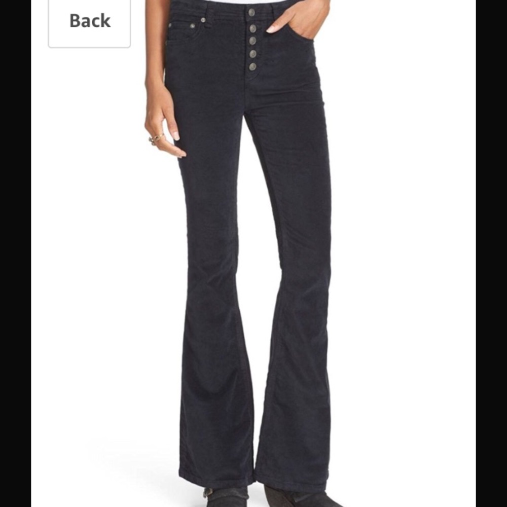 Free People High Rise Stretch Slim Flare Cords NWT