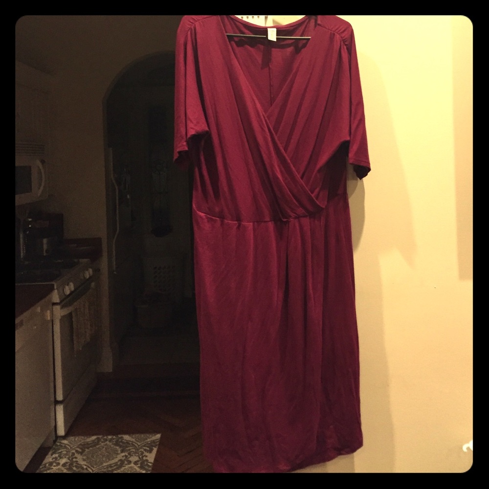 Old Navy deep purple cotton wrap dress