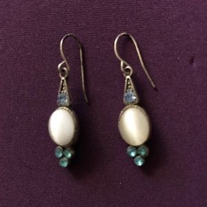 Blue and white earrings