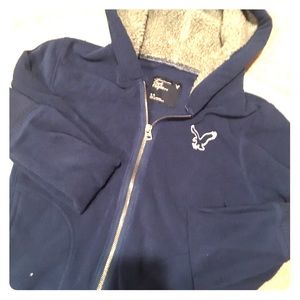 NWOT Comfy AE Navy Blue Zip Up Hoodie Jacket