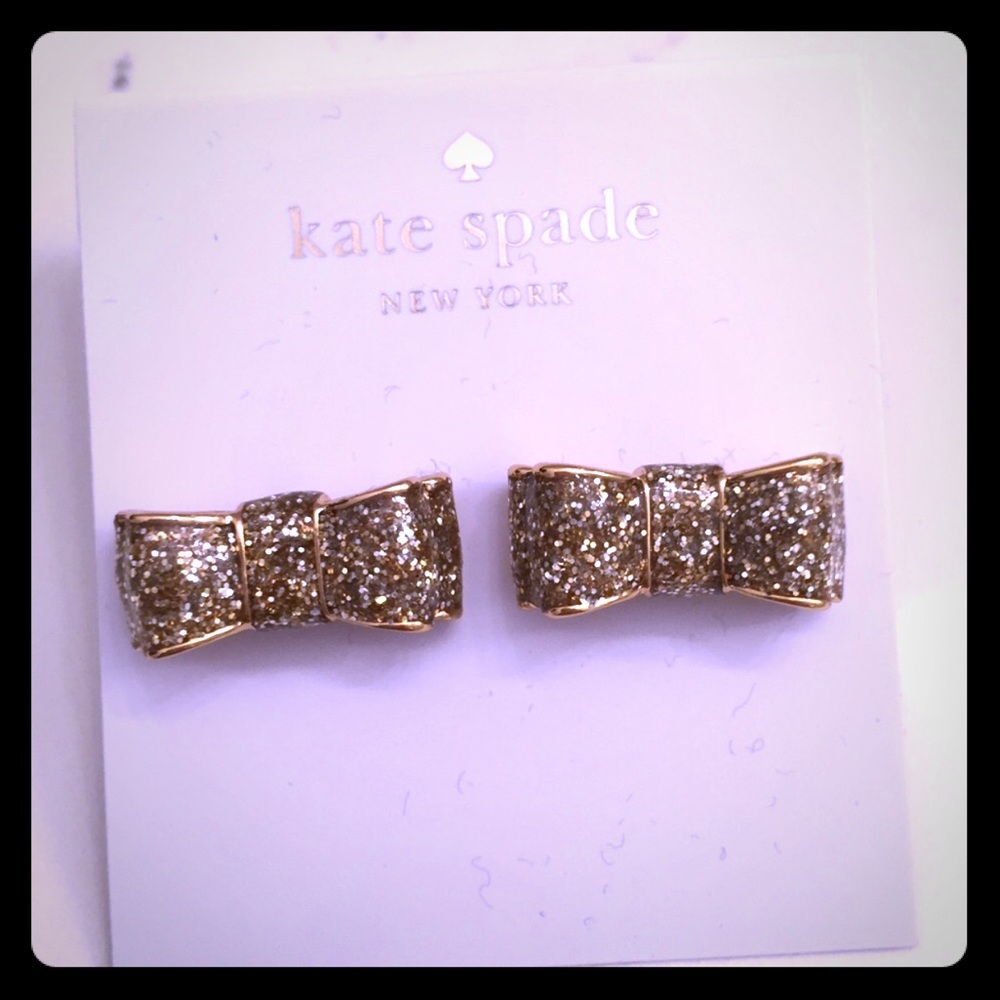 Kate spade glitter bow earrings